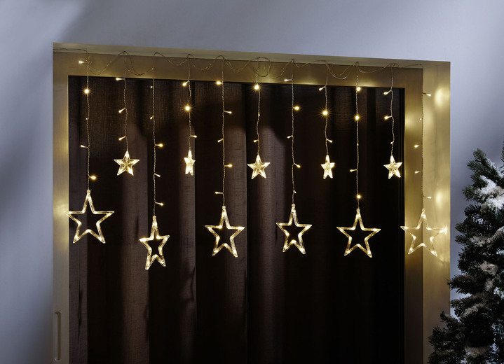 Außendekorationen - Sternenvorhang Cortina mit 130 LEDs, in Farbe TRANSPARENT