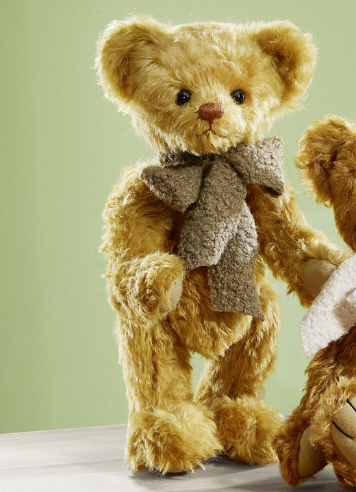 Geschenkideen - Teddybär aus hochwertigem Mohairplüsch, in Farbe GOLD Ansicht 1