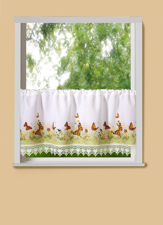 Landhaus & Küche - Kurzstore mit Häkelspitze, in Größe 662 (H30xB120 cm) bis 827 (H50xB120 cm), in Farbe BUNT