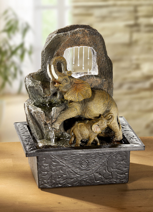 Wohnaccessoires - Beleuchteter Zimmerbrunnen, in Farbe GRAU-SCHWARZ