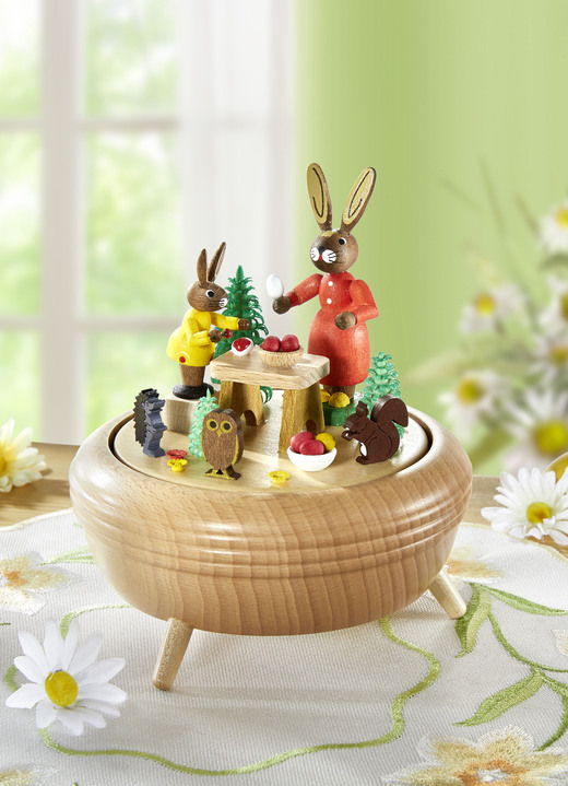 Ostern - Spieldose aus Holz von Hand gefertigt und bemalt, in Farbe BUNT