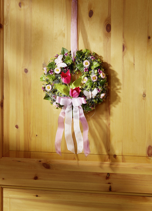 - Toller Wandkranz mit roten Tulpen, in Farbe GRÜN-WEISS