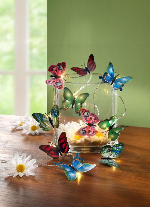 Geschenkideen - LED-Lichterkette mit 10 Schmetterlinge, in Farbe BUNT