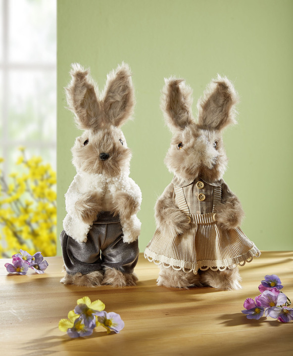 Ostern - Plüschhasen, 2er-Set, in Farbe BRAUN