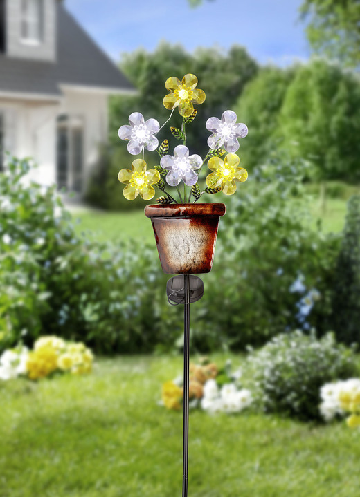 Gartenbeleuchtung - Solarstecker Blumen, in Farbe BUNT