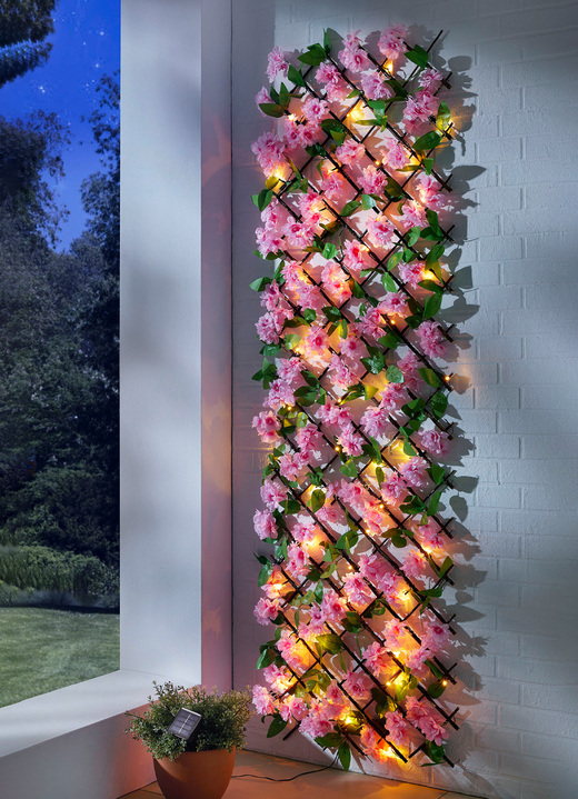 Sichtschutz & Sonnenschutz - Beleuchtetes Wandgitter, in Farbe BUNT, in Ausführung Kirschblüten, klein Ansicht 1