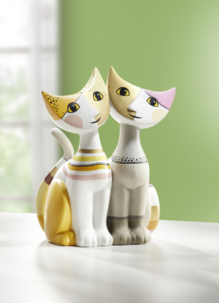 Entzückendes Katzenpaar von Hand gefertigt