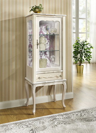 Teilmassive Vitrine, 1-türig