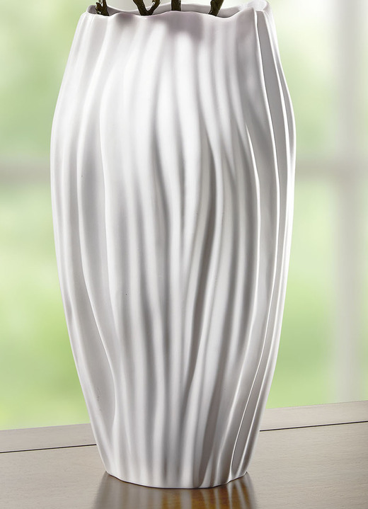 Wohnaccessoires - Vase aus hochwertigem Biskuitporzellan, in Farbe WEISS Ansicht 1