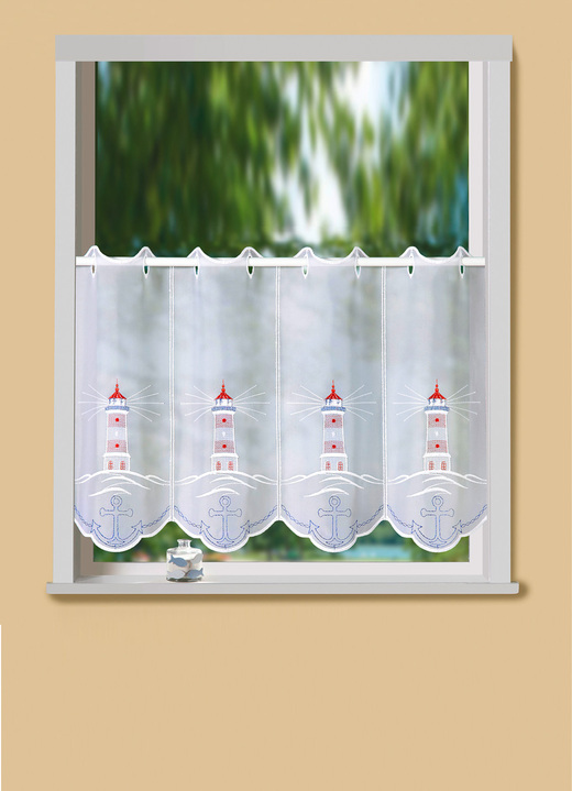 Landhaus & Küche - Hochwertiger Kurzstore mit Leuchtturm-Motiven, in Größe 788 (H40xB 95 cm) bis 792 (H40xB160 cm), in Farbe BUNT