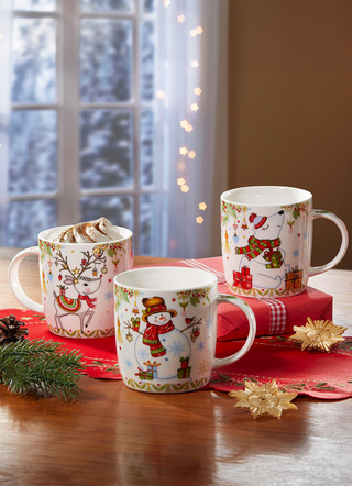 Weihnachtstassen, 4er-Set, mit Geschenkkartons