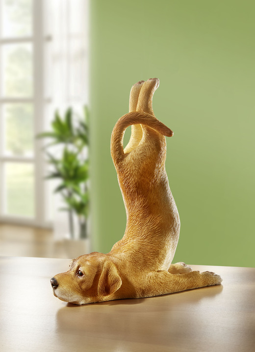 Figuren - Hund in Yogaposition, in Farbe BRAUN