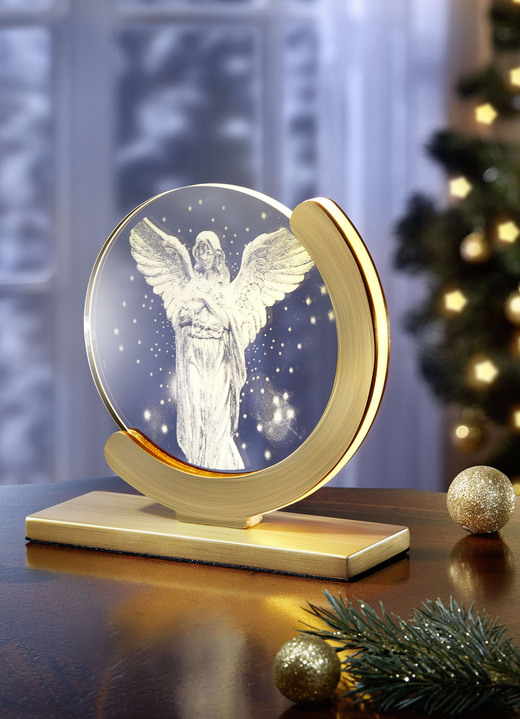 Weihnachtliche Dekorationen - LED-Tischleuchte mit wechselbaren Glasscheiben, in Farbe GOLD Ansicht 1