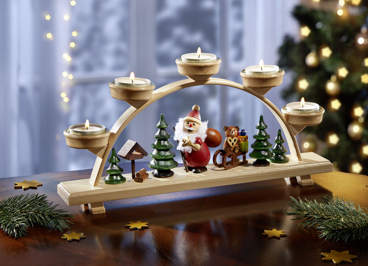 Weihnachtliche Dekorationen - Teelichthalter, in Farbe NATUR-GRÜN