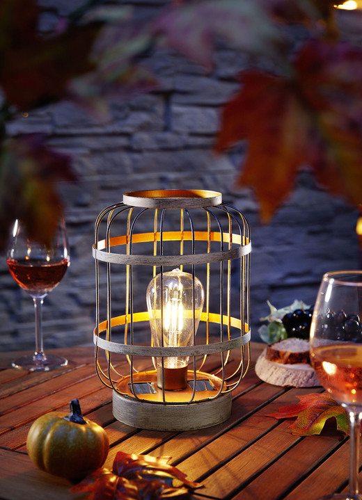 Solarleuchten - Solarlampe aus gebürstetem Metal, in Farbe GRAU