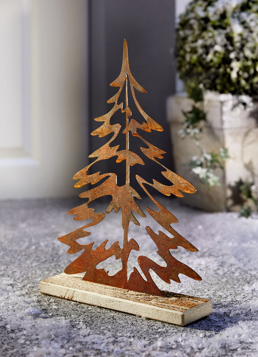 Außendekorationen - Baum Anton aus gerostetem Stahlblech, in Farbe BRAUN Ansicht 1