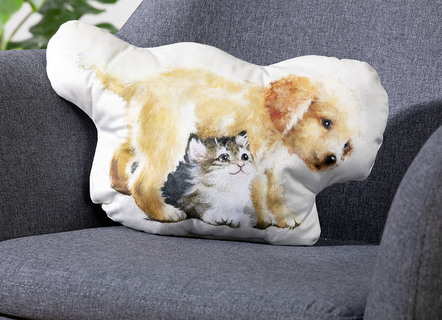 Formkissen mit Hund und Katze