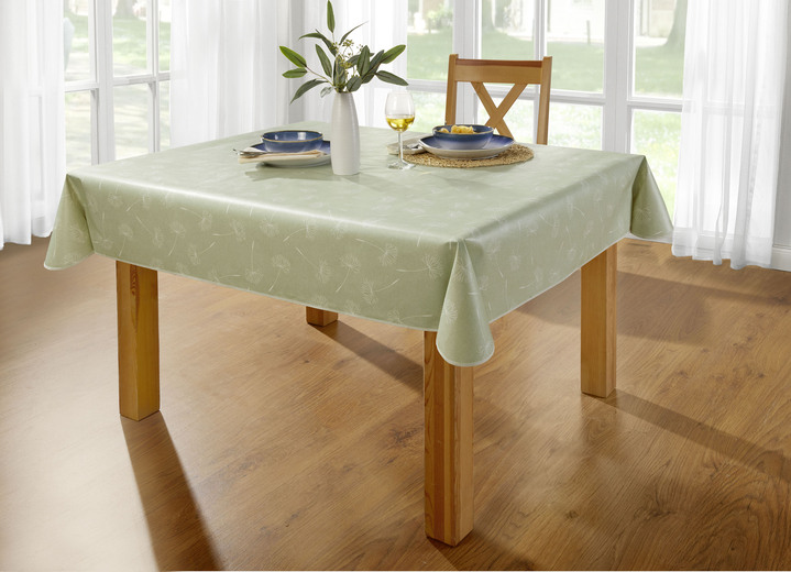Tischdecken - Wachstuch-Tischdecke mit Pusteblumen-Motiv, in Größe 108 (Tischdecke, 80/ 80 cm) bis 190 (Tischdecke oval, 140/190 cm), in Farbe GRÜN Ansicht 1