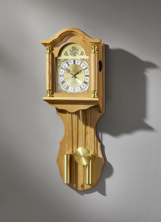 - Wanduhr mit Westminster-Quarzuhrwerk, in Farbe EICHE