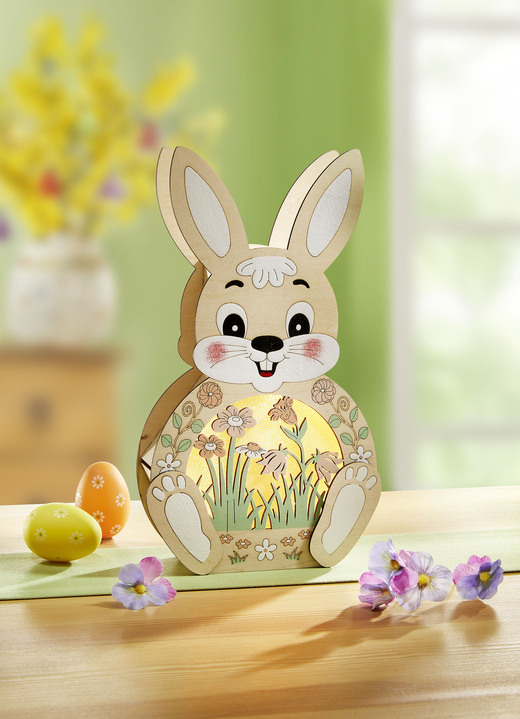 Dekorationen - Beleuchteter Osterhase, in Farbe NATUR-GRÜN