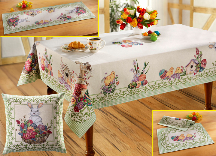 Tischdecken - Gobelin Tischdecke und Kissenbezug, in Größe 100 (2x Platzset, 33x 45 cm) bis 404 (Kissenbezug, 45x 45 cm), in Farbe MULTICOLOR Ansicht 1