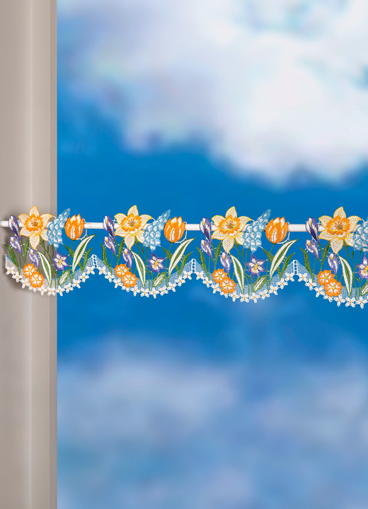 Tisch- & Fensterdekorationen - Stangendeko aus Plauener Spitze, in Größe 628 (H15xB48 cm) bis 654 (H15xB96 cm), in Farbe BUNT Ansicht 1