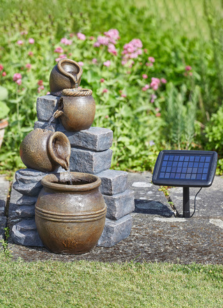 Solarbrunnen Töpfe mit Hybrid-Power (Solar + Akku)
