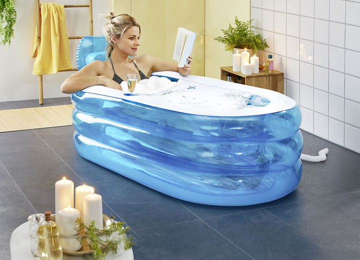 Freizeitspaß - Aufblasbare Badewanne, in Farbe BLAU-WEISS Ansicht 1