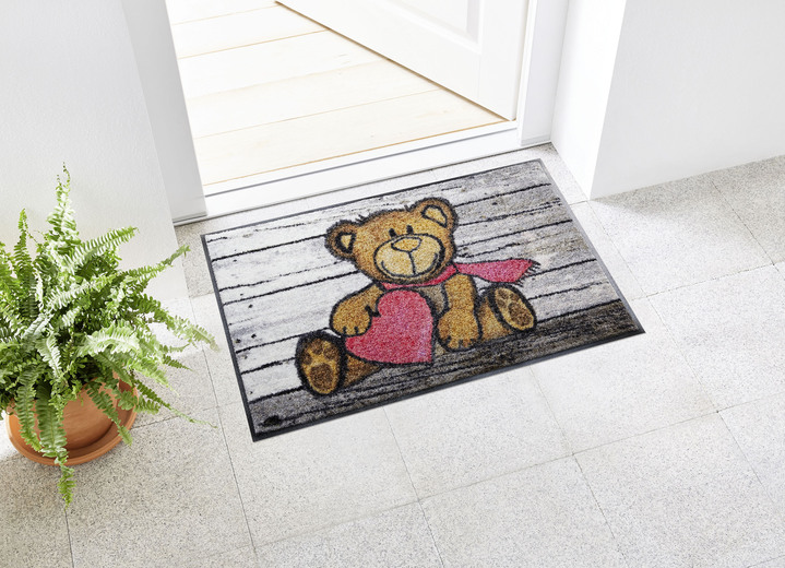 Fußmatten - Hochwertige Fußmatte Bär mit Herz, in Farbe BUNT Ansicht 1