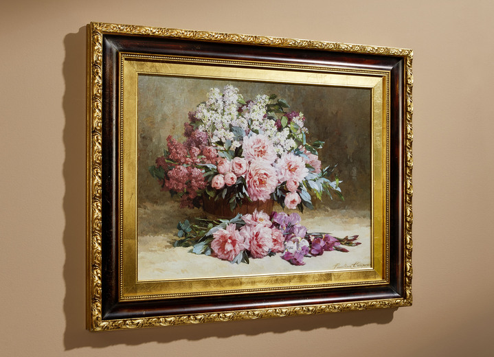 Blumen - Bild Flieder und Pfingstrosen mit Schwertlilien, in Farbe BUNT