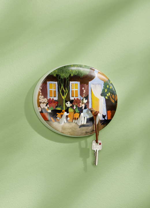 Wohnaccessoires - Schlüsselbrett aus hochwertigem Porzellan, in Farbe BUNT