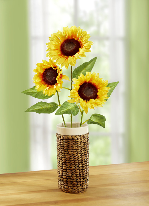 - Naturgetreue Sonnenblumen, 3er-Set, in Farbe GELB