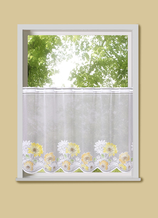 - Handcolorierter Kurzstore, in Größe 784 (H45xB 90 cm) bis 861 (H60xB150 cm), in Farbe WEISS-BUNT Ansicht 1
