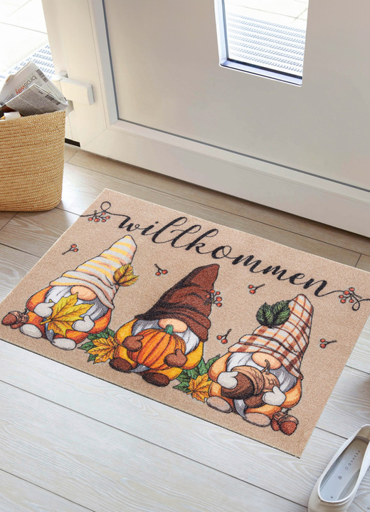 Fußmatten - Fußmatte Herbstwichtel mit rutschhemmender Rückseite, in Farbe BRAUN