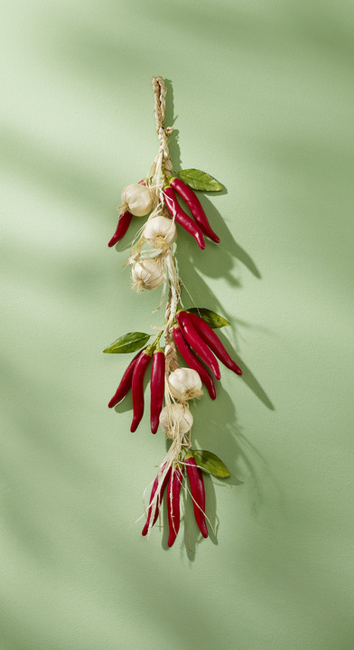 Wohnaccessoires - Peperoni-/ Knoblauch-Zopf, in Farbe ROT-GRÜN-CREME