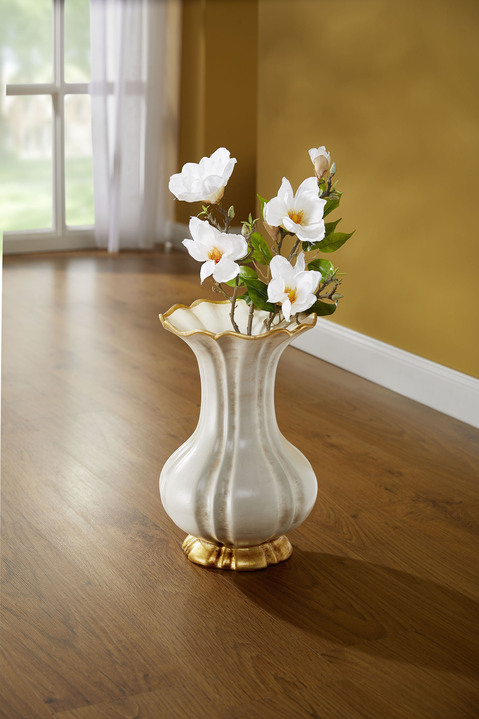 - Vase aus hochwertiger Keramik, in Farbe CREME-GOLD