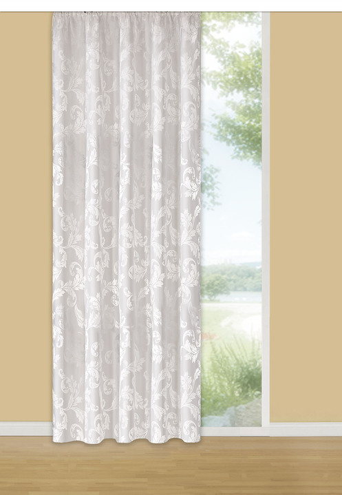 Modern - Blickdichte Übergardine, in Größe 358 (H145xB140 cm) bis 456 (H245xB140 cm), in Farbe CREME, in Ausführung Mit Universalschienenband Ansicht 1