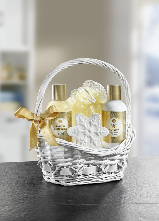 Geschenkideen - Bade-Set, 5-teilig, in Farbe WEISS-CREME-GOLD