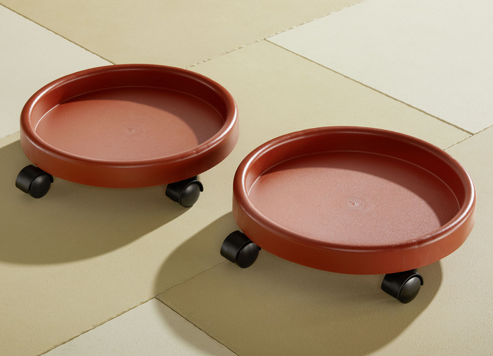 Gartenzubehör - Pflanzenroller, 2er-Set, auf stabilen Rollen, in Farbe TERRAKOTTA Ansicht 1
