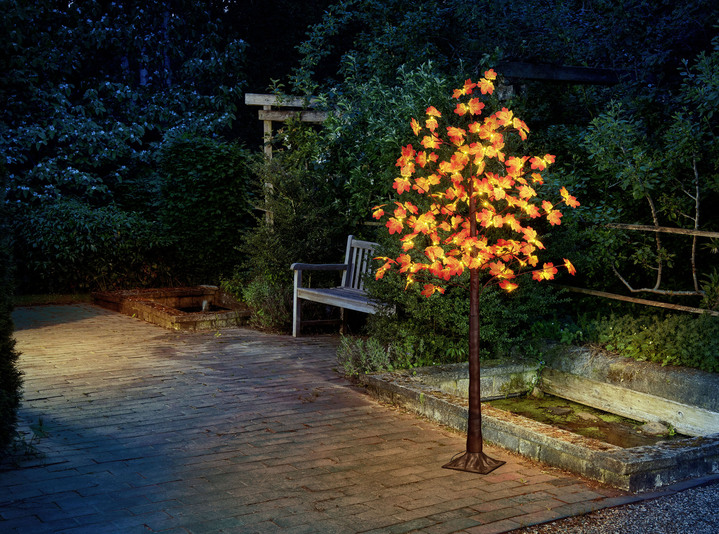 Leuchtende Dekoration - LED-Ahorn-Baum mit herbstlicher Blattfärbung, in Farbe BRAUN, in Ausführung Höhe 120 cm