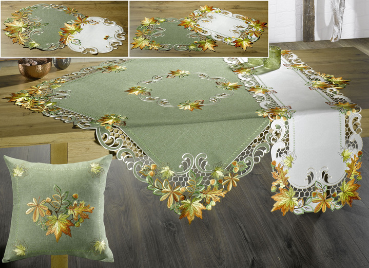Dekoration - Tisch- und Raumdekoration, in Größe 101 (Deckchen, 35x 50 cm) bis 404 (Kissenbezug, 40x 40 cm), in Farbe GRÜN Ansicht 1