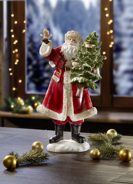 - Weihnachtsmann aus Polyresin, in Farbe ROT