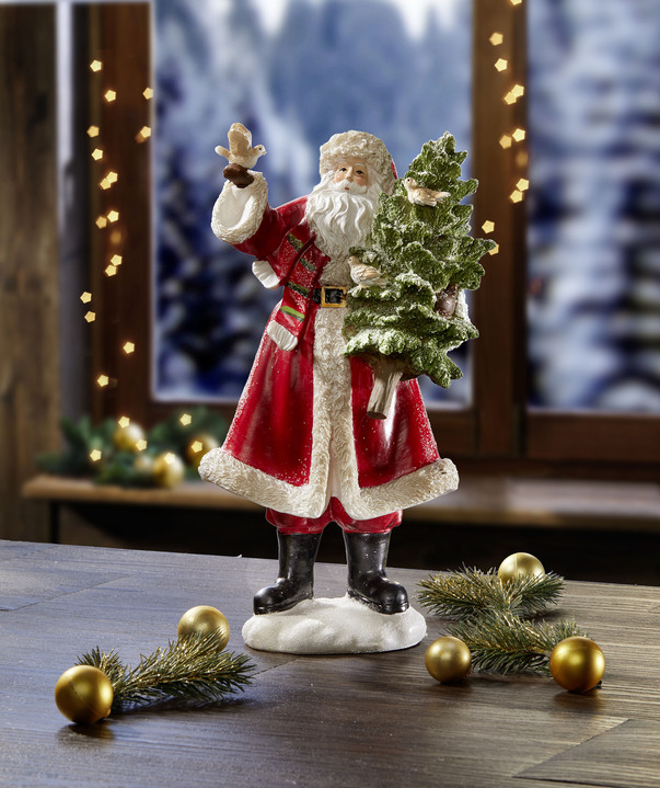 Weihnachten - Weihnachtsmann aus Polyresin, in Farbe ROT