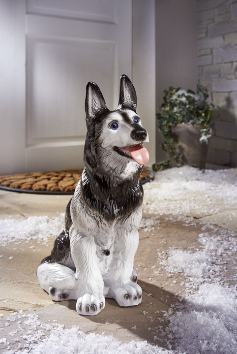 Gartendekoration - Bewegungsmelder Husky, in Farbe SCHWARZ-WEISS