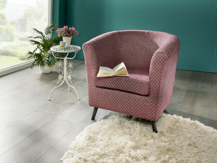 Polstermöbel - Sessel auf stabilem Holzgrundgestell, in Farbe ROT Ansicht 1