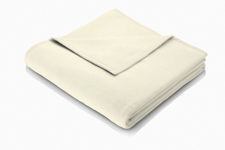 Decken - Schlafdecke von Bocasa mit Veloursbandeinfassung, in Farbe CREME Ansicht 1