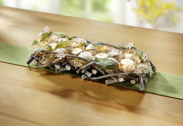 Osterkränze & Gestecke - Tischgesteck aus Haselnusszweigen, in Farbe NATUR-GRÜN