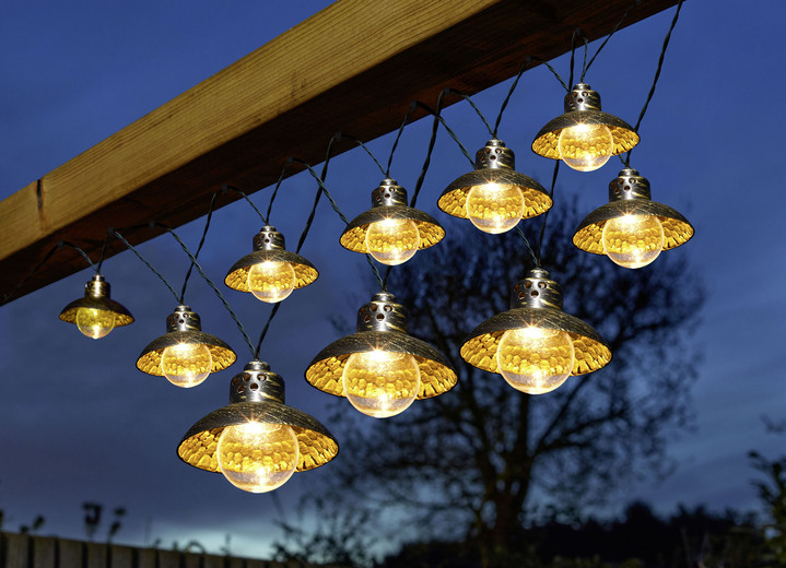 Solarleuchten - 10-er-Kette mit Lampenschirme, in Farbe BRONZE Ansicht 1