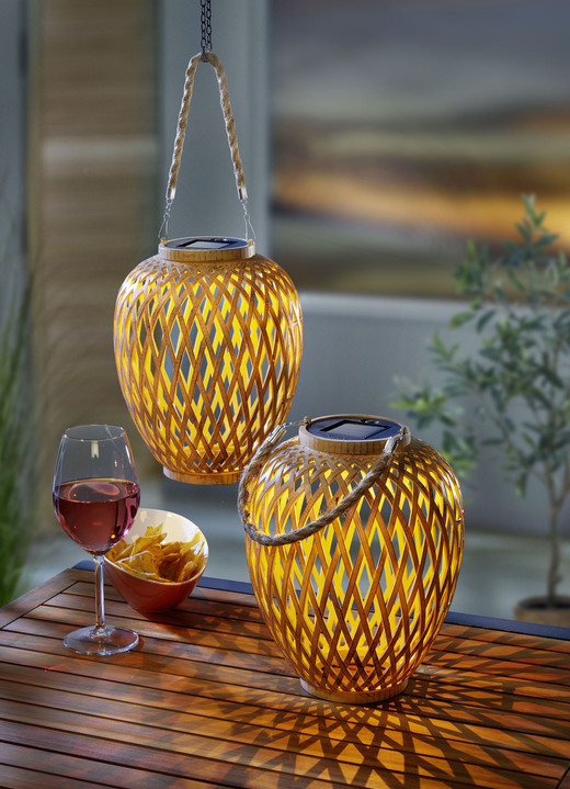 - Solar-Korblaterne aus Kunststoff, 2er-Set, in Farbe NATUR