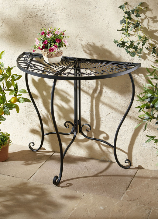 Gartenmöbel - Wandtisch aus Eisen, in Farbe SCHWARZ